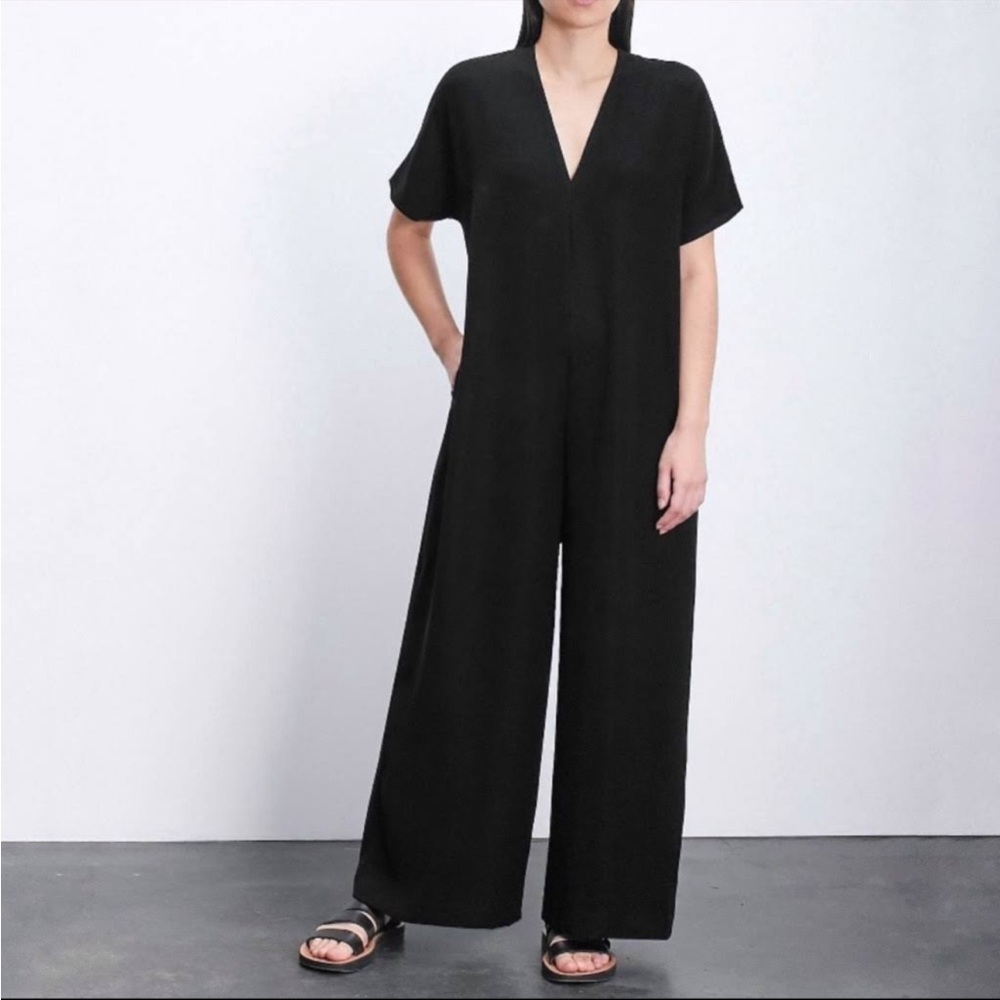 Roucha Jome V-neck Drape Jumpsuit in Navy